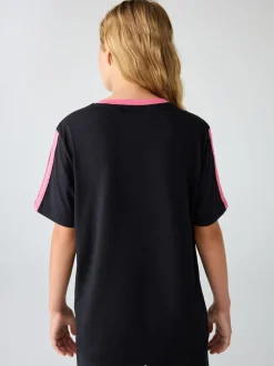adidas Black/Pink Essentials Kids T-Shirt