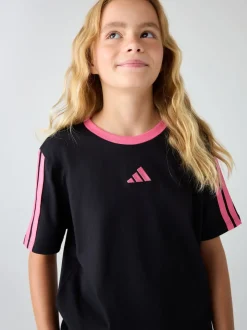adidas Black/Pink Essentials Kids T-Shirt