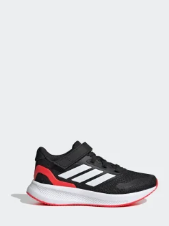 adidas Black/Red Runfalcon 5 Elastic Lace Running Kids Trainers