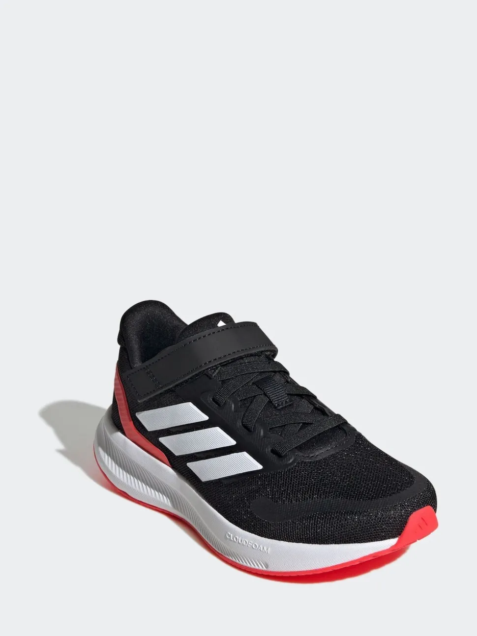 adidas Black/Red Runfalcon 5 Elastic Lace Running Kids Trainers