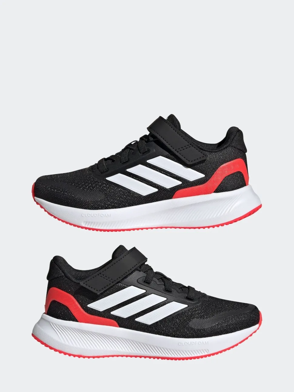 adidas Black/Red Runfalcon 5 Elastic Lace Running Kids Trainers