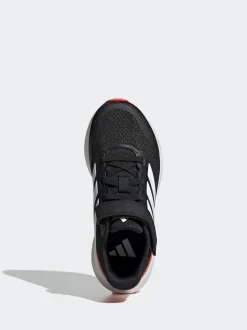 adidas Black/Red Runfalcon 5 Elastic Lace Running Kids Trainers