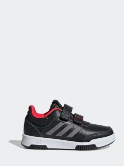 adidas Black/Red Tensaur Hook and Loop Kids Trainers