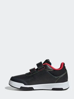 adidas Black/Red Tensaur Hook and Loop Kids Trainers