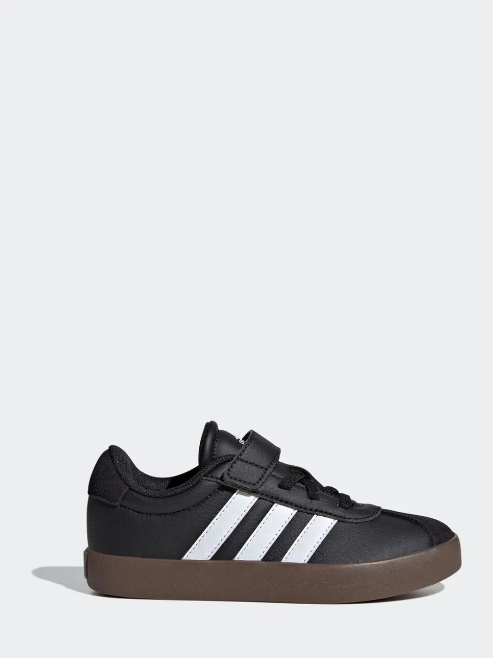 adidas Black/Tan VL Court 3.0 Hook and Loop Kids Trainers