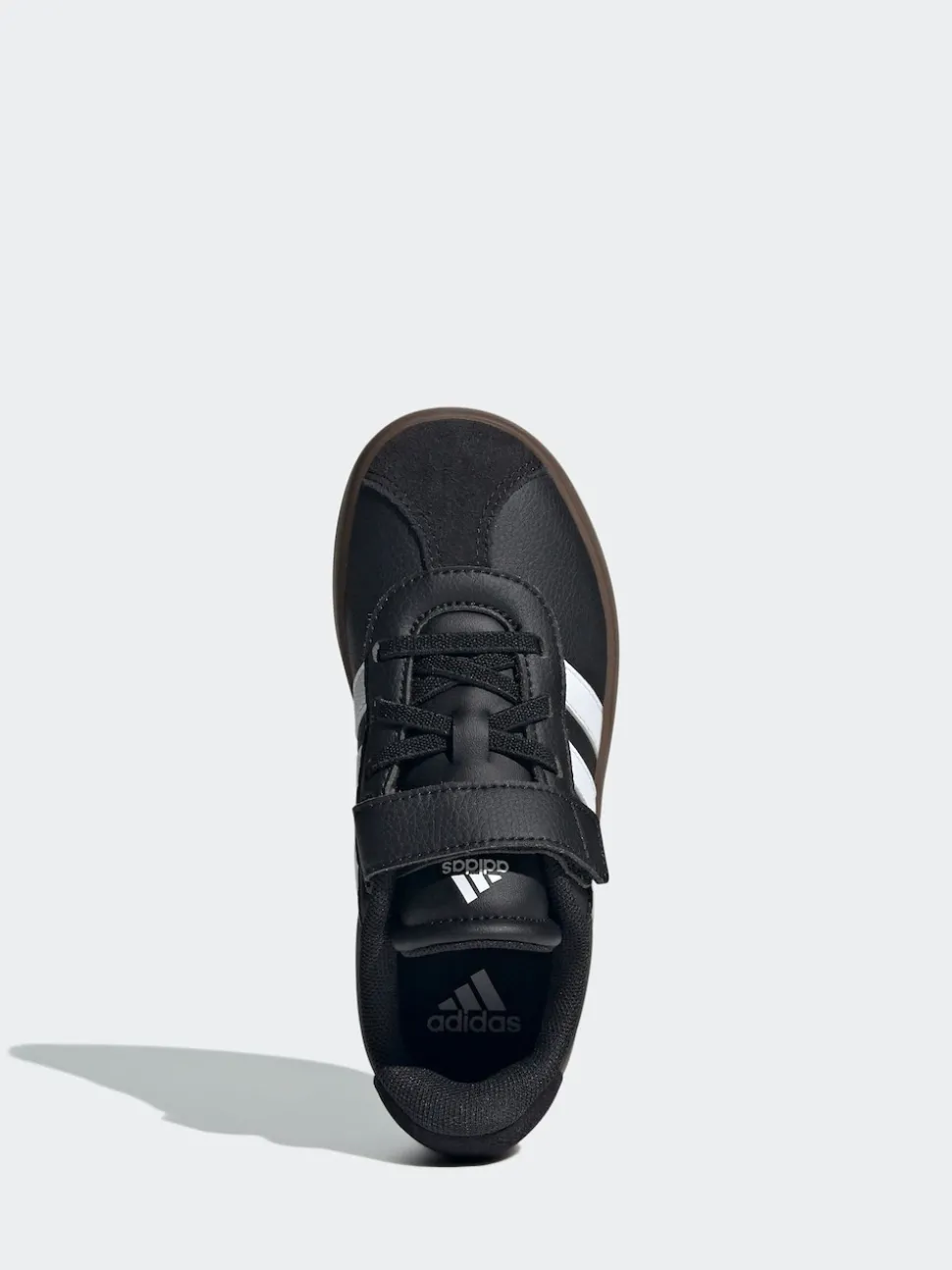 adidas Black/Tan VL Court 3.0 Hook and Loop Kids Trainers