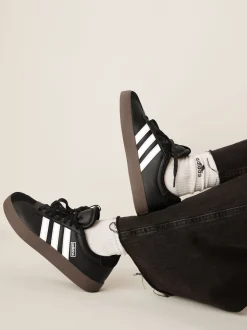 adidas Black/Tan VL Court 3.0 Kids Trainers