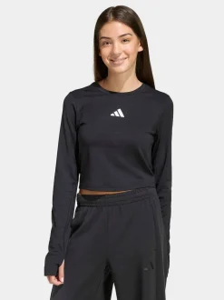 adidas Black Techfit Long Sleeved T-Shirt