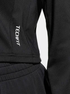 adidas Black Techfit Long Sleeved T-Shirt