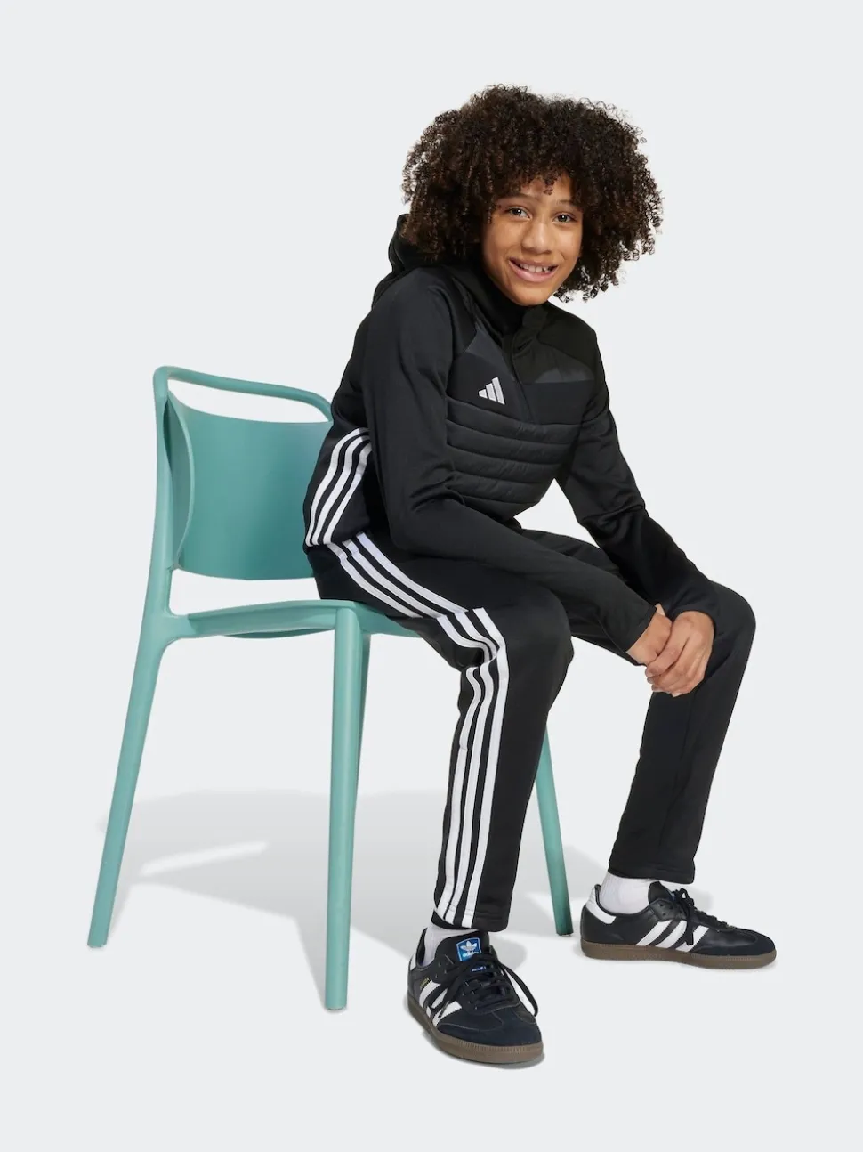 adidas Black Tiro 25 Essentials Winterized Training Top Kids