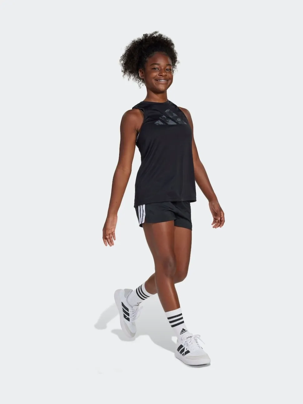 adidas Black Train Essentials 3-Stripes Shorts Kids