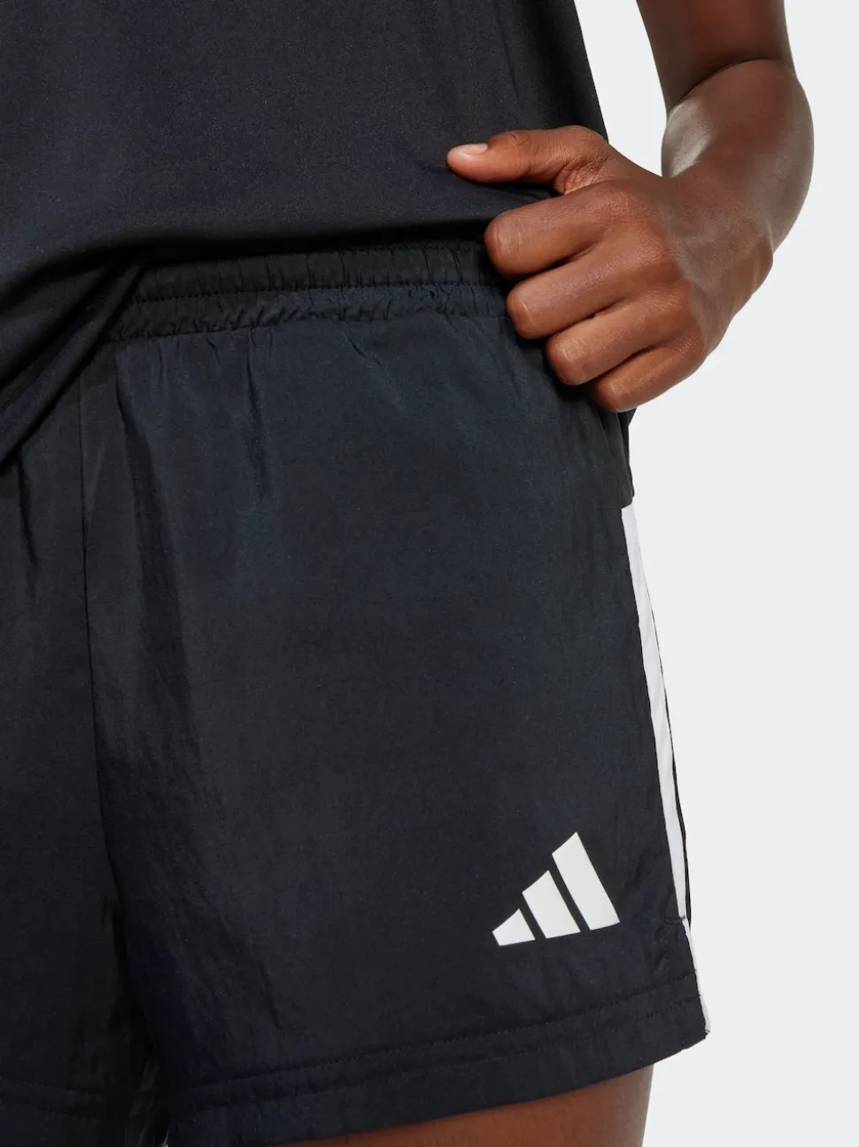 adidas Black Train Essentials 3-Stripes Shorts Kids