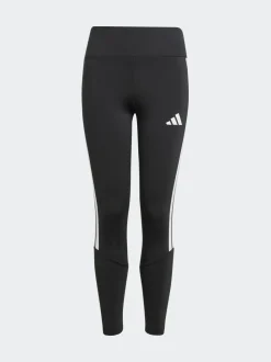 adidas Black Train Essentials 3-Stripes Kids Leggings