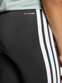 adidas Black Train Essentials 3-Stripes Flared Leggings