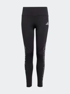 adidas Black Training Essentials Glam Print Kids Leggings