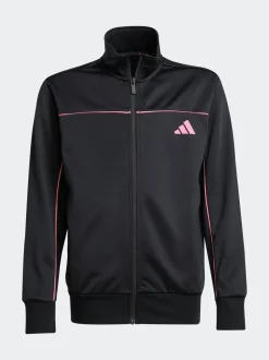 adidas Black Tricot Colour Pop Kids Tracksuit