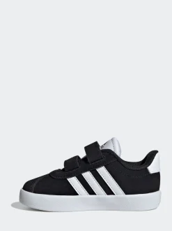 adidas Black VL Court 3.0 Hook and Loop Infant Trainers