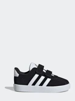 adidas Black VL Court 3.0 Hook and Loop Infant Trainers