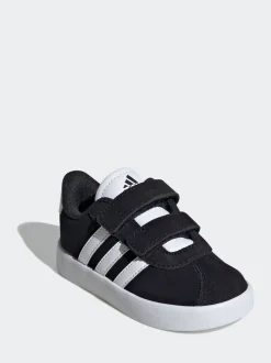 adidas Black VL Court 3.0 Hook and Loop Infant Trainers
