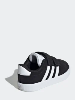 adidas Black VL Court 3.0 Hook and Loop Infant Trainers