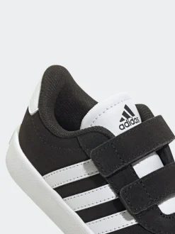 adidas Black VL Court 3.0 Hook and Loop Infant Trainers