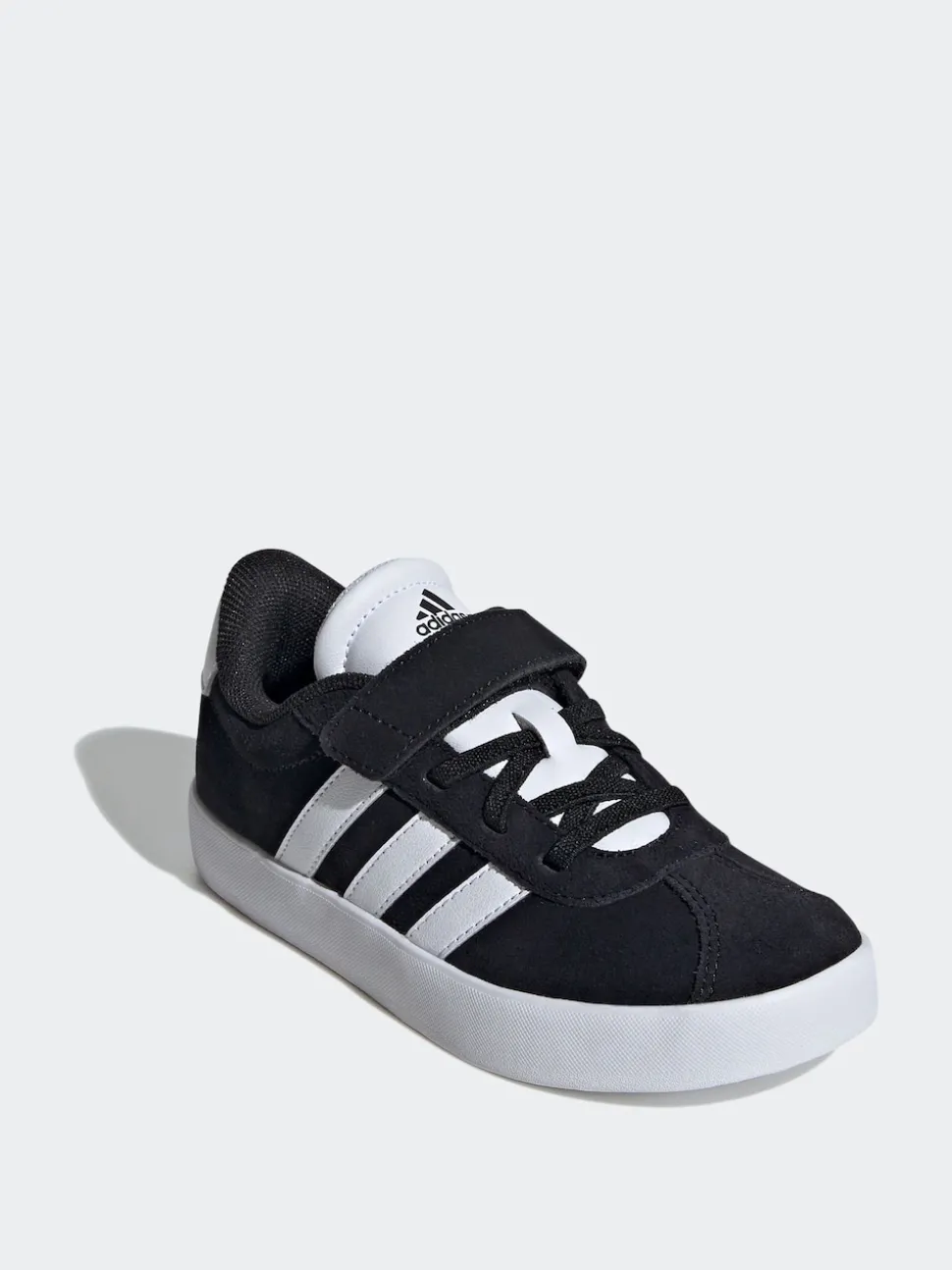 adidas Black VL Court 3.0 Hook and Loop Kids Trainers