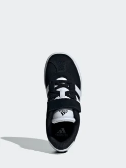 adidas Black VL Court 3.0 Hook and Loop Kids Trainers
