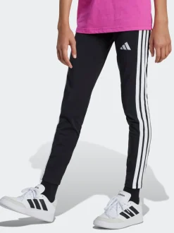 adidas Black/White Essentials 3-Stripes Kids Leggings