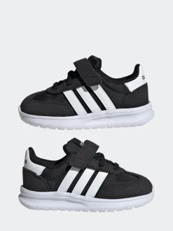 adidas Black/White Run 70s 2.0 Hook and Loop Infant Trainers