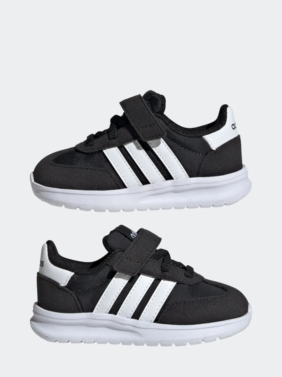 adidas Black/White Run 70s 2.0 Hook and Loop Infant Trainers