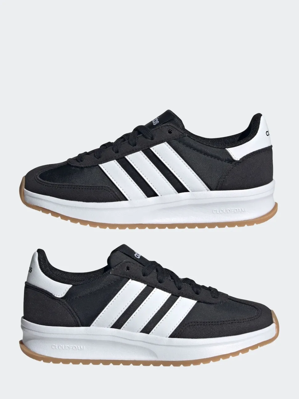 adidas Black/White Run 70s 2.0 Lace Junior Trainers
