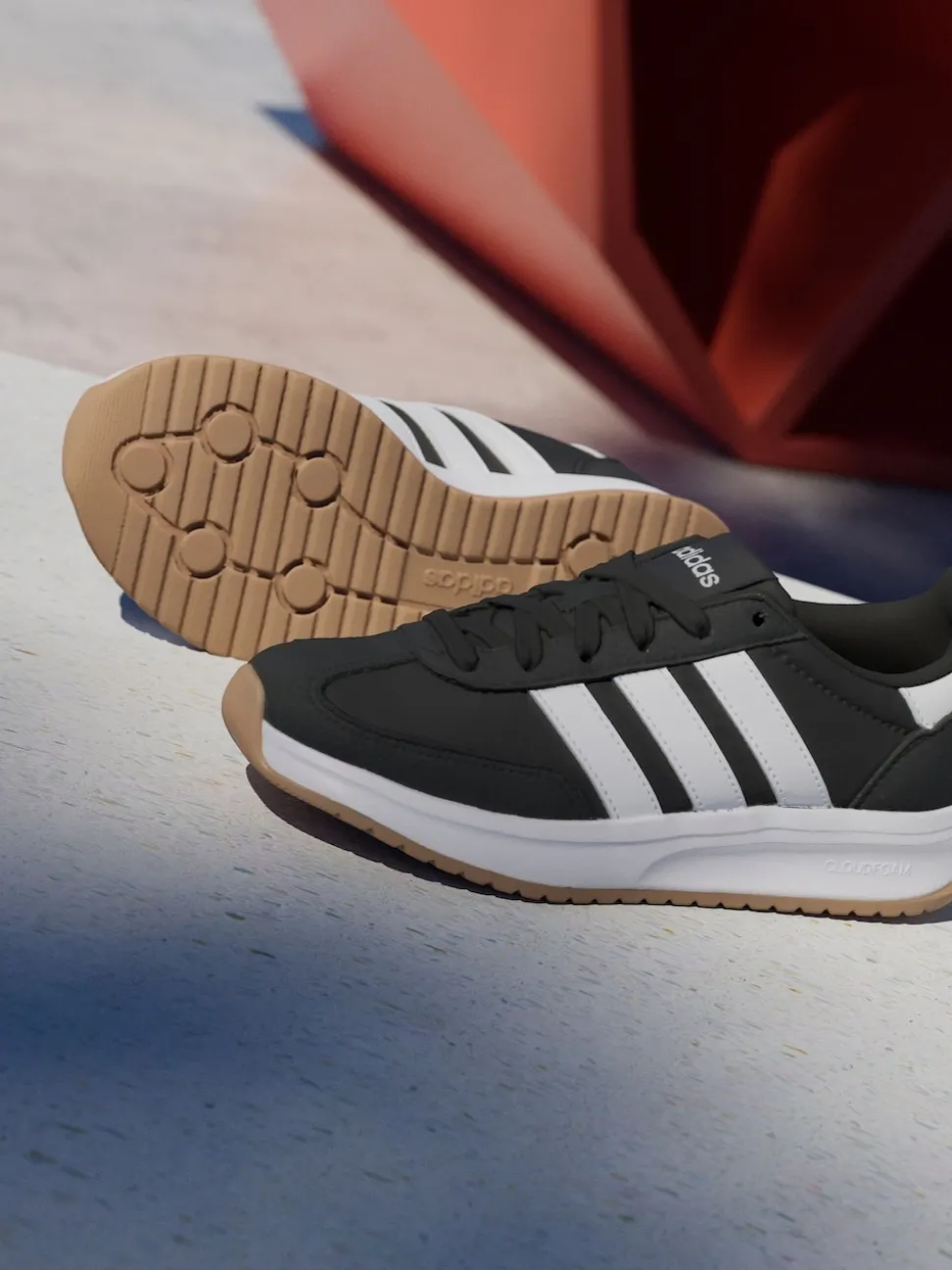adidas Black/White Run 70s 2.0 Lace Junior Trainers