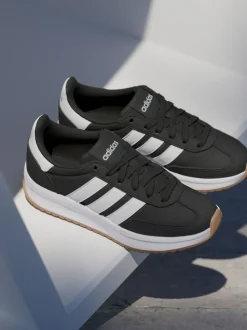 adidas Black/White Run 70s 2.0 Lace Junior Trainers