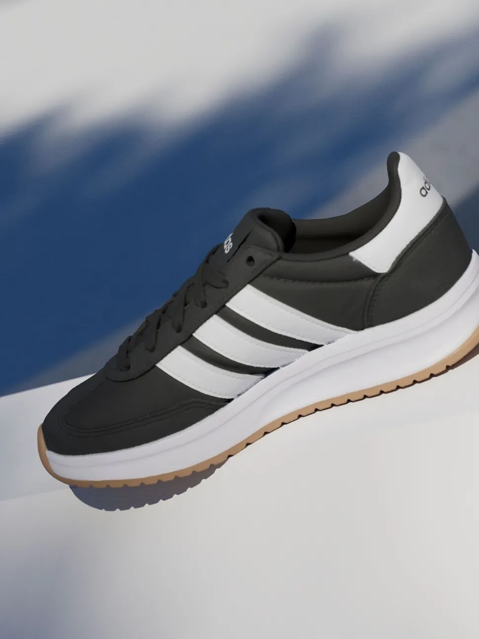 adidas Black/White Run 70s 2.0 Lace Junior Trainers