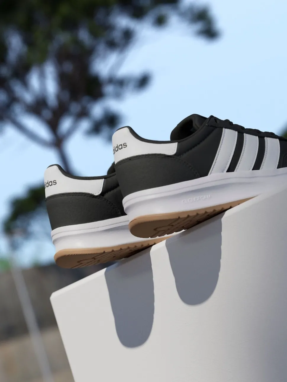 adidas Black/White Run 70s 2.0 Lace Junior Trainers