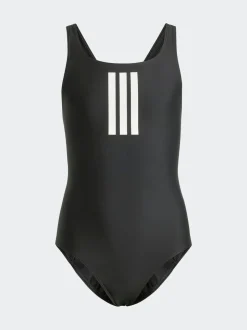 adidas Black/White 3-Stripes Kids Swimsuit