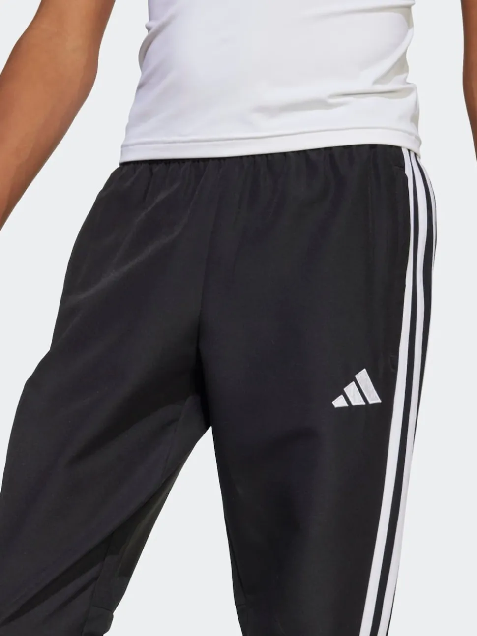 adidas Black/White Tiro 25 Essentials Woven Kids Joggers