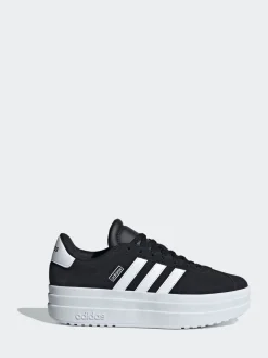 adidas Black/White VL Court Bold Lace Junior Trainers
