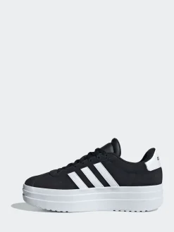adidas Black/White VL Court Bold Lace Junior Trainers