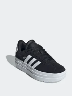 adidas Black/White VL Court Bold Lace Junior Trainers
