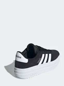 adidas Black/White VL Court Bold Lace Junior Trainers