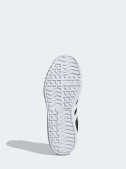 adidas Black/White VL Court Bold Lace Junior Trainers