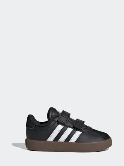 adidas Black/White VL Court 3.0 Hook and Loop Infant Trainers