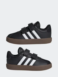 adidas Black/White VL Court 3.0 Hook and Loop Infant Trainers