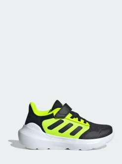 adidas Black/Yellow Tensaur Run 2.0 Hook and Loop Kids Trainers