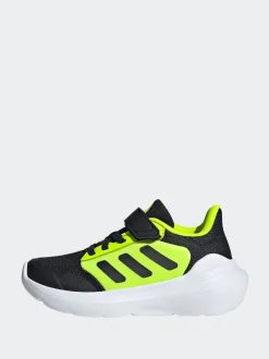 adidas Black/Yellow Tensaur Run 2.0 Hook and Loop Kids Trainers