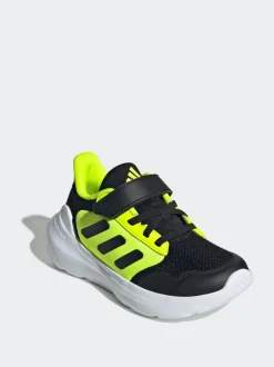adidas Black/Yellow Tensaur Run 2.0 Hook and Loop Kids Trainers