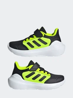 adidas Black/Yellow Tensaur Run 2.0 Hook and Loop Kids Trainers