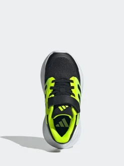 adidas Black/Yellow Tensaur Run 2.0 Hook and Loop Kids Trainers