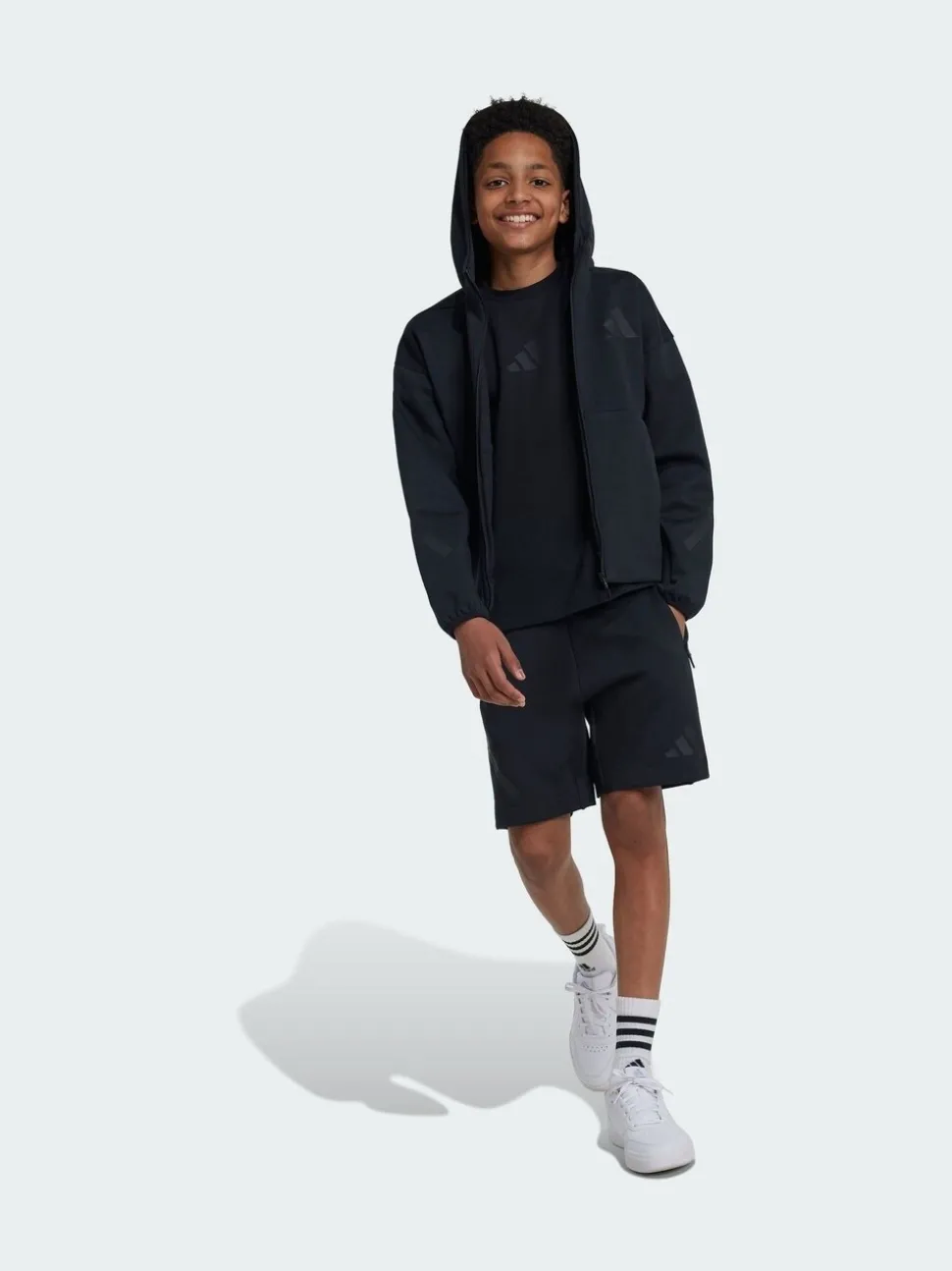 adidas Black Z.N.E. Full-Zip Hooded Track Jacket